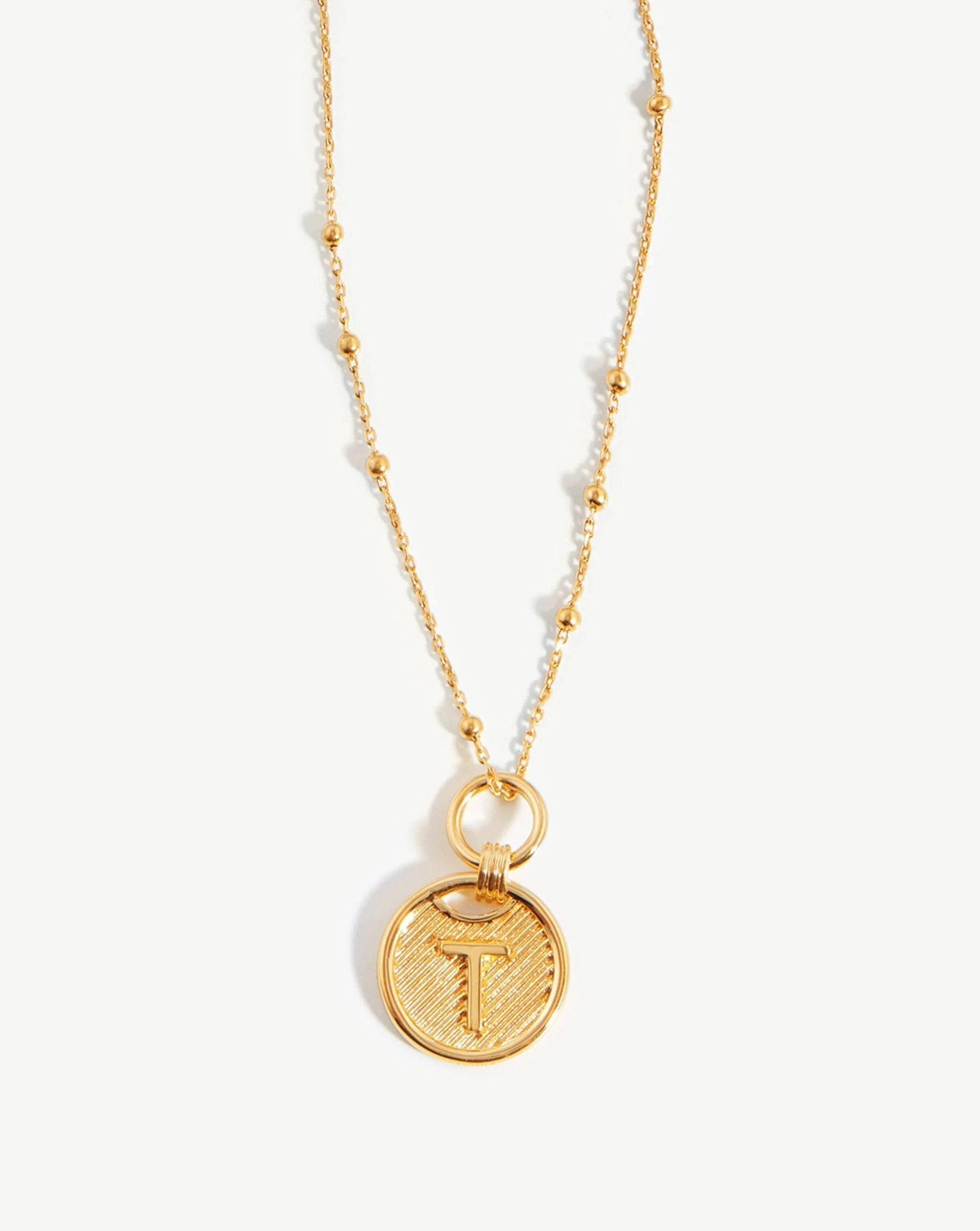 Initial Pendant Necklace - Initial T | 18ct Gold Plated Vermeil