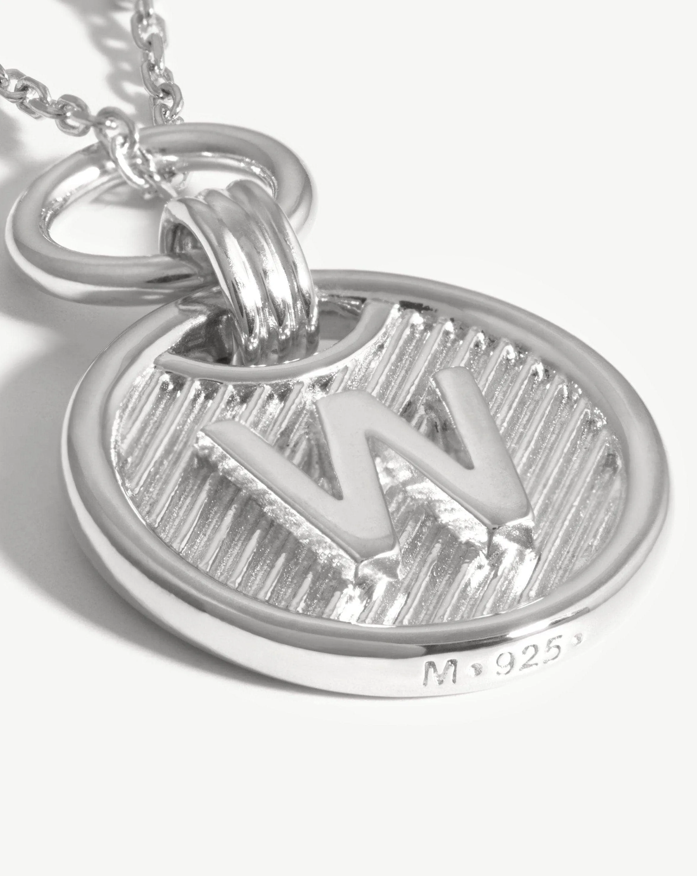 Initial Pendant Necklace - Initial W | Sterling Silver