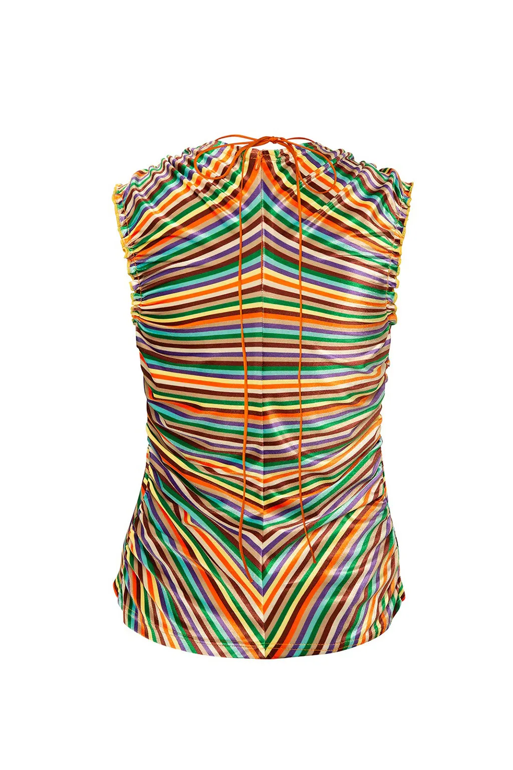 IZA MULTI COLOURED STRIPED VELVET TOP