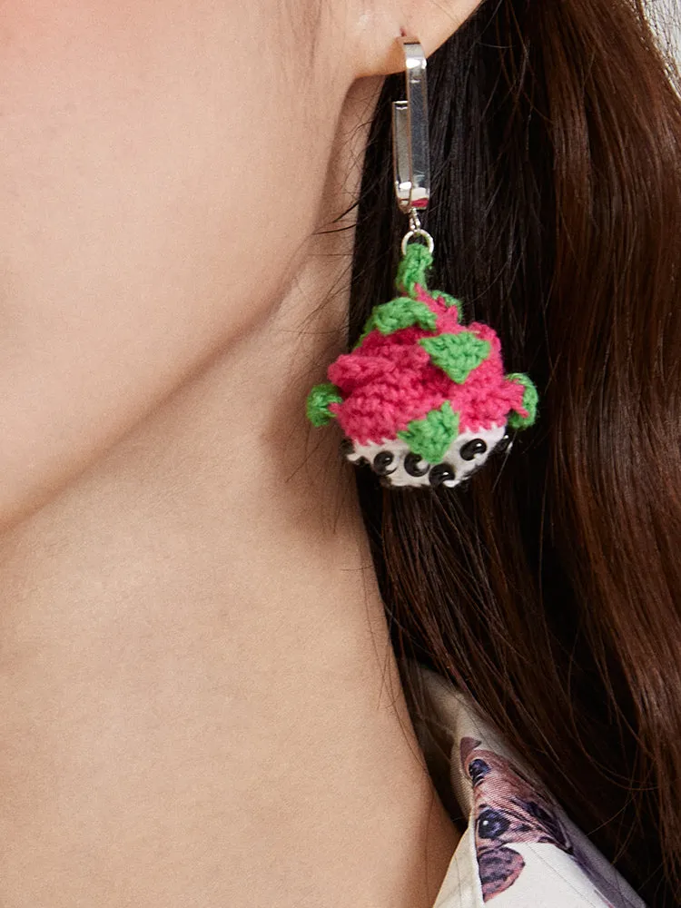 LB Hand Crochet Cute Dragon Fruit Earrings LOJL107