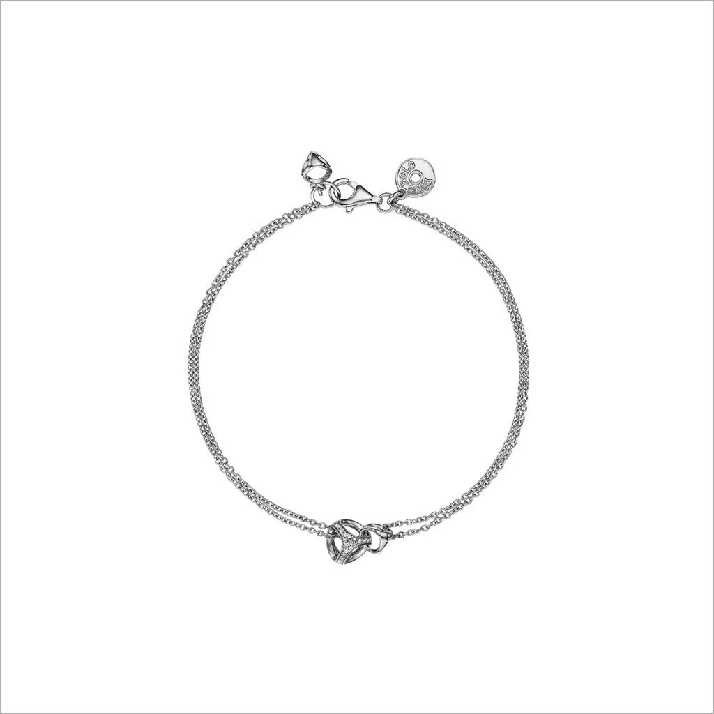 Linked By Love Sterling Silver Diamond Bracelet