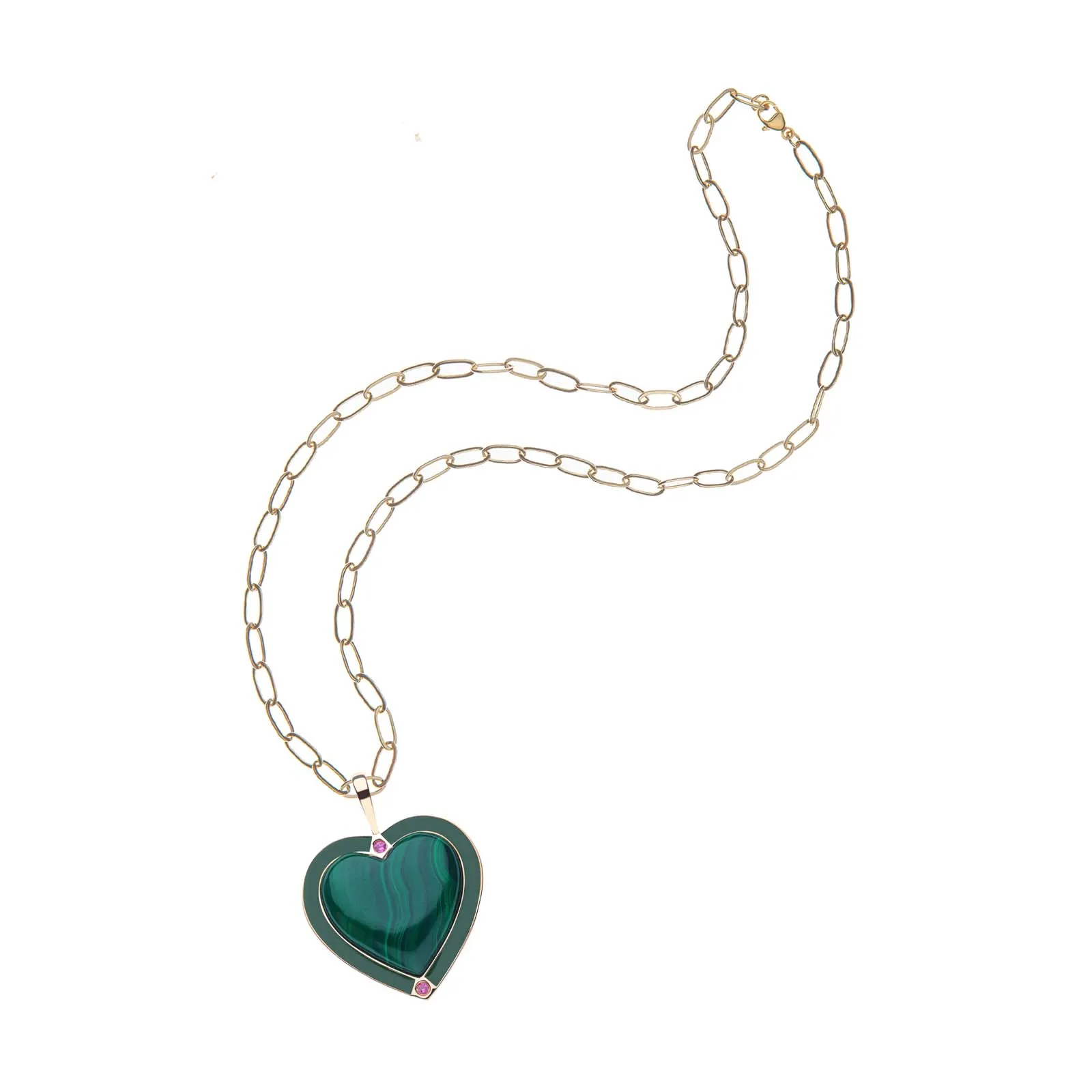 LOVE Enchanted Heart Pendant in Malachite