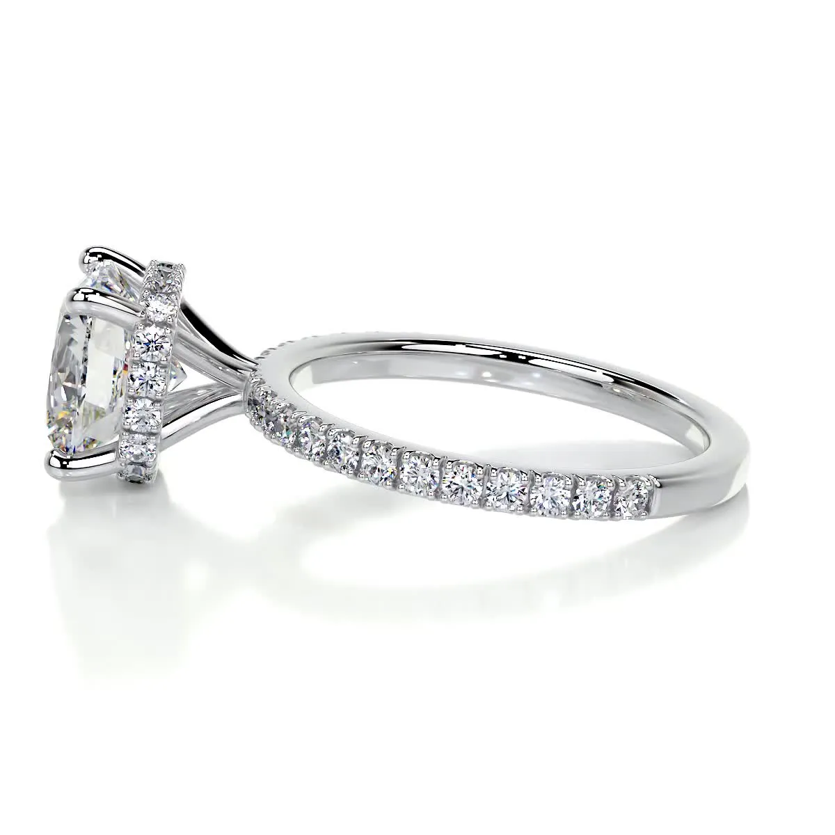 Madeline Moissanite & Diamonds Ring   (3 Carat) -18K White Gold (RTS)