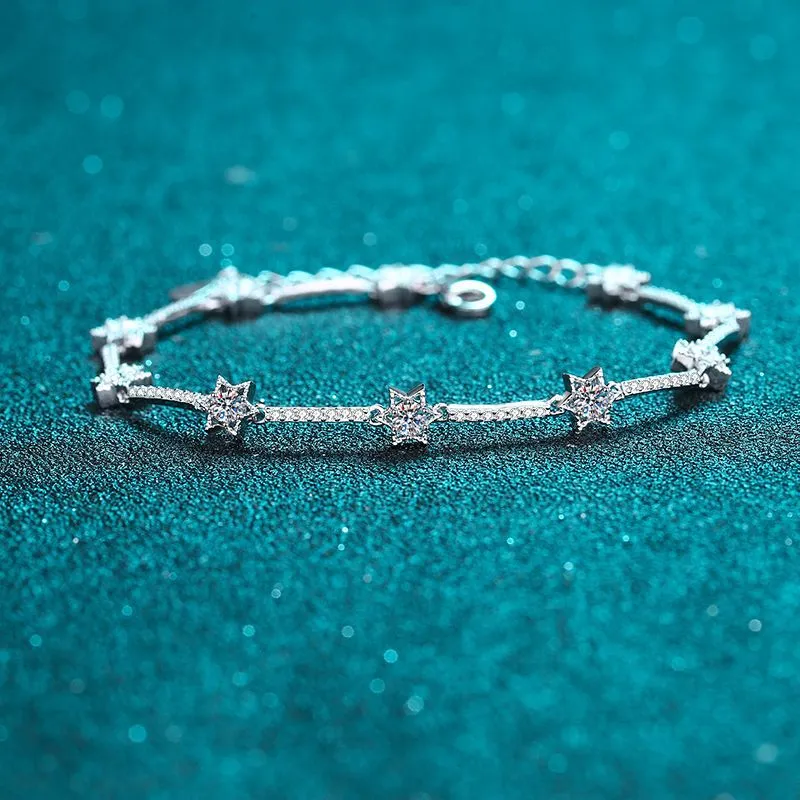 Micro Diamond Hexagonal Moissanite Bracelet