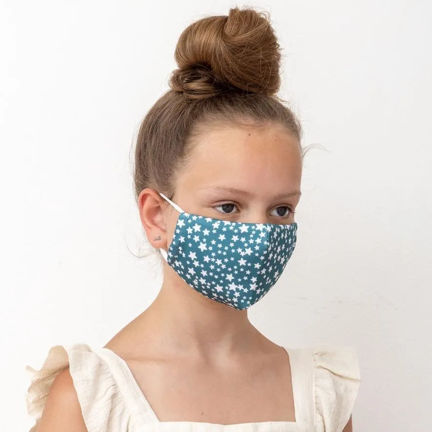 MIMI & LULA - Teal Star Print Face Mask - Child