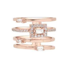 Mixed Diamond Baguette Illusion Bands