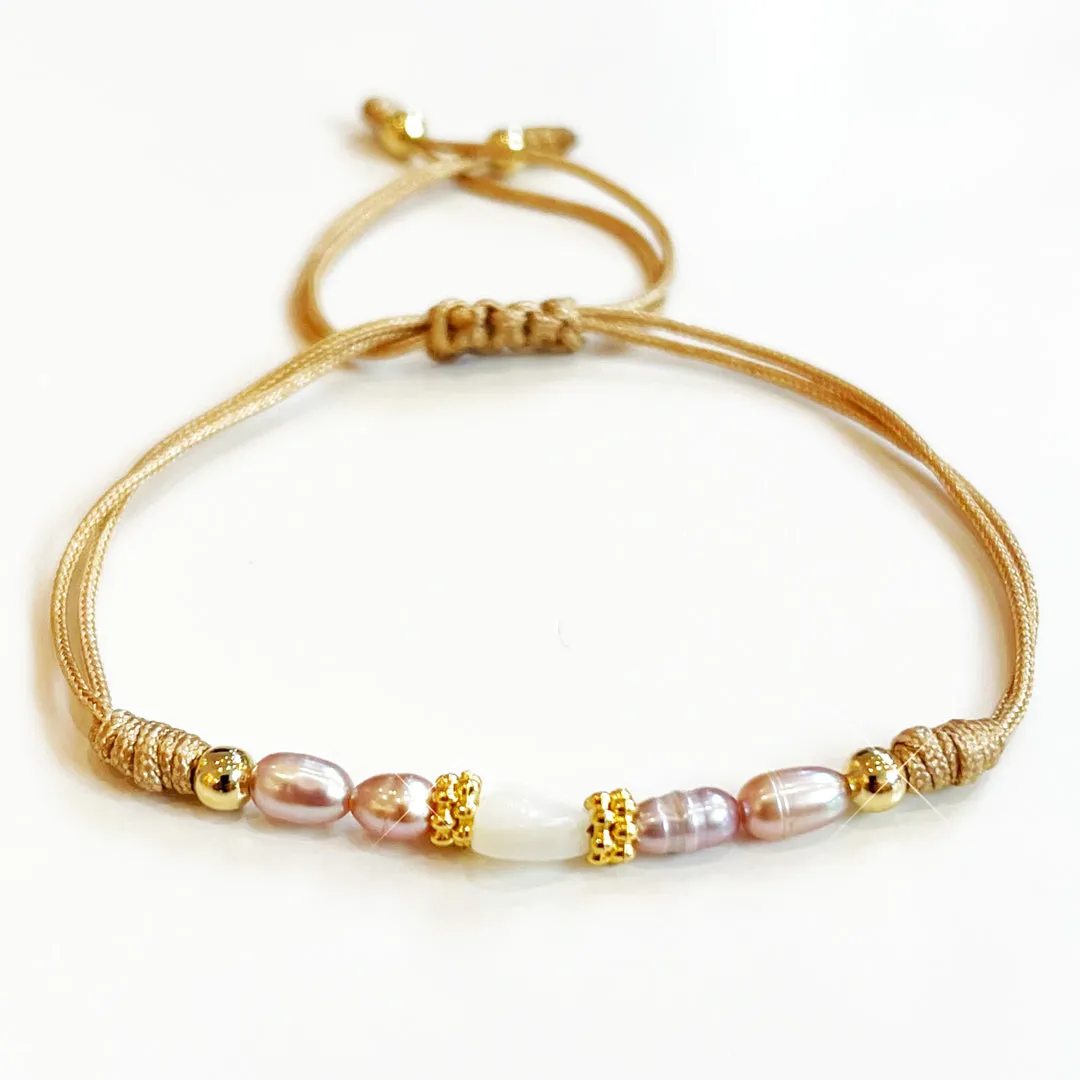 Nacar Heart Pink Pearl Bracelet