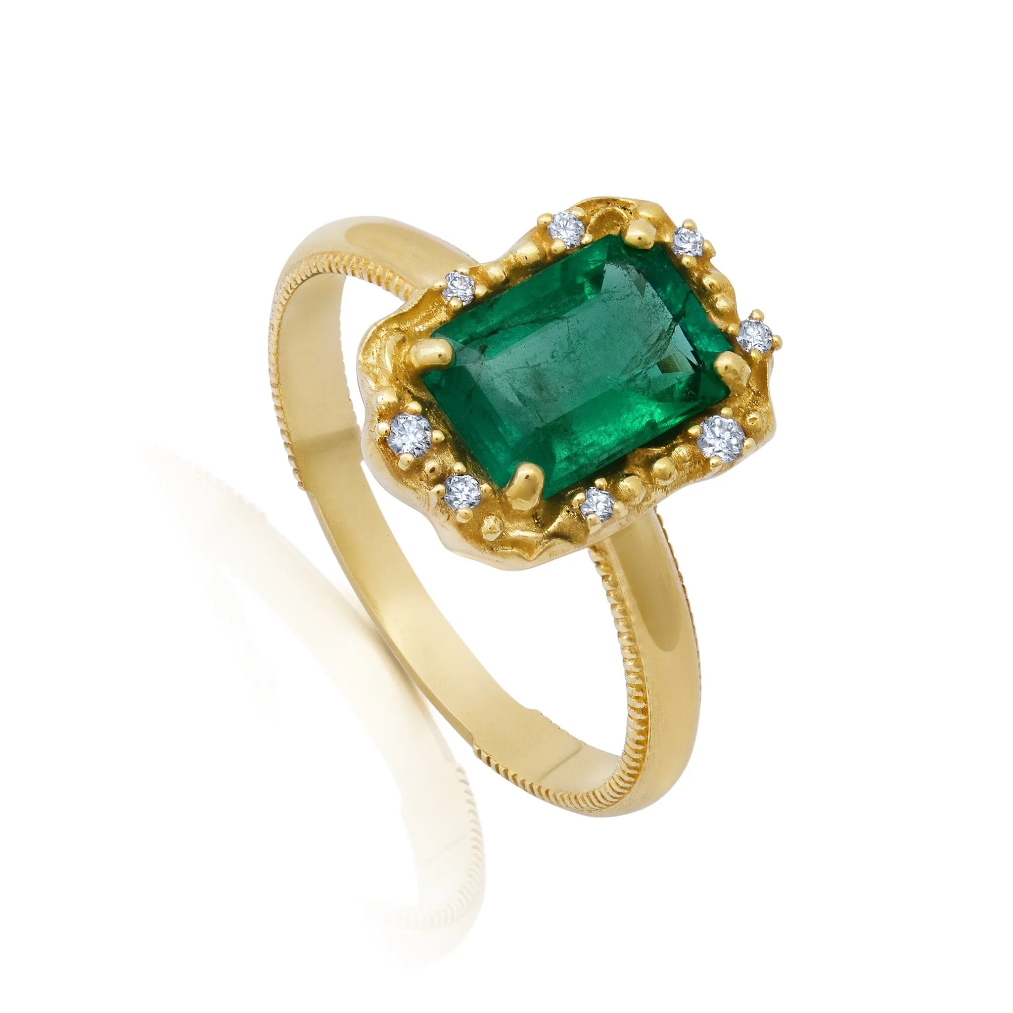 North South Emerald   Diamond Water Ring