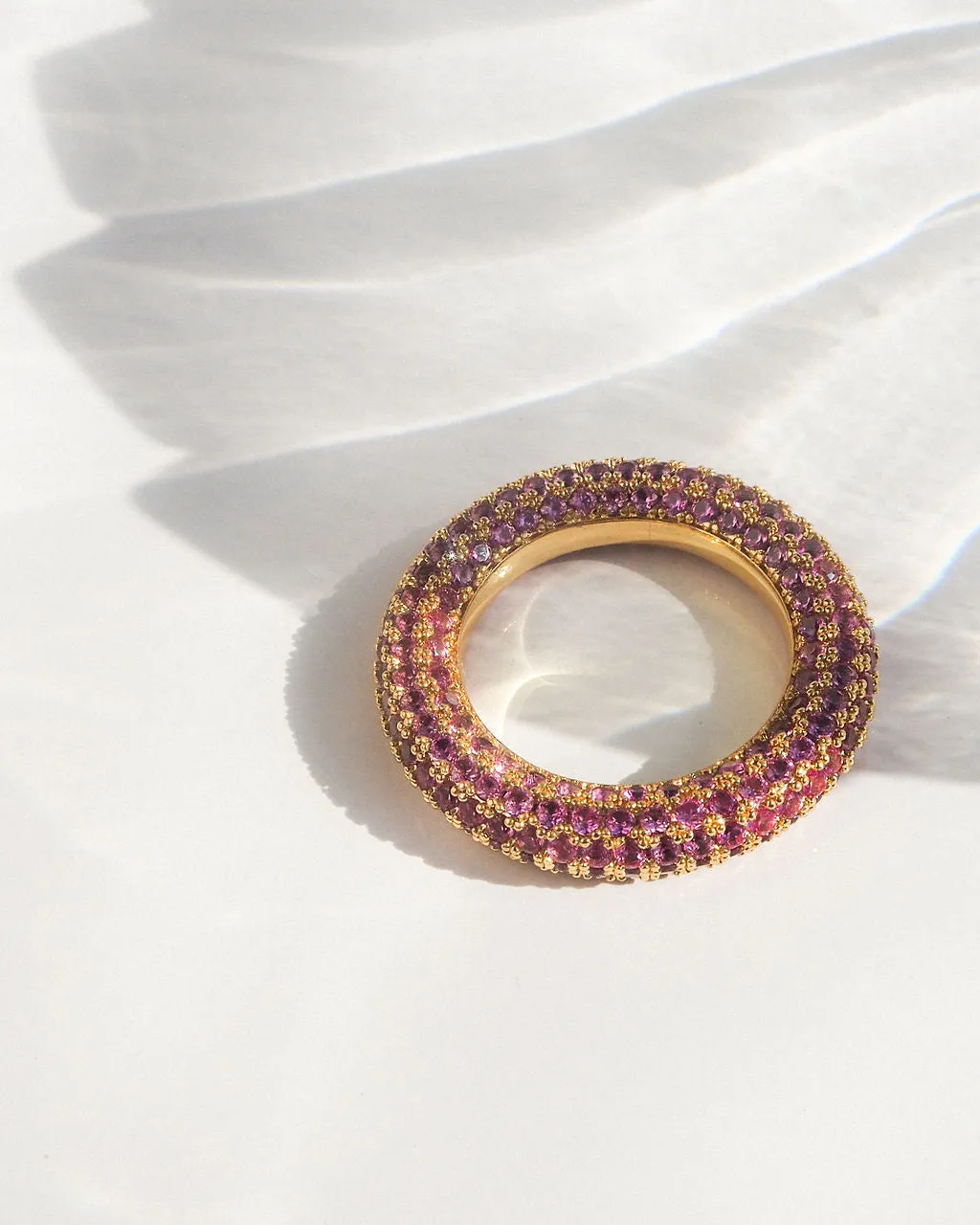 Pave Amalfi Ring- Pink- Gold