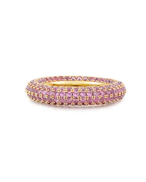 Pave Amalfi Ring- Pink- Gold