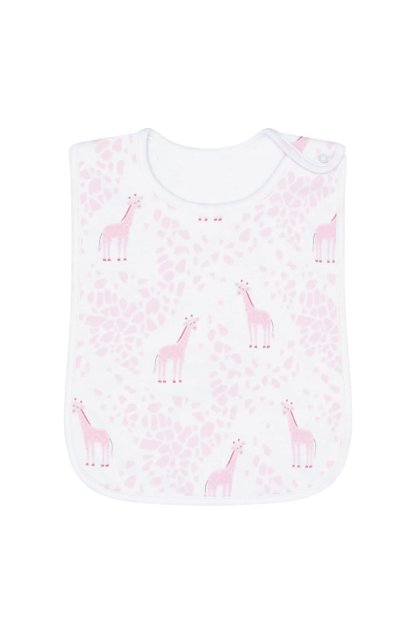 Pink Giraffe Print Feeding Bib