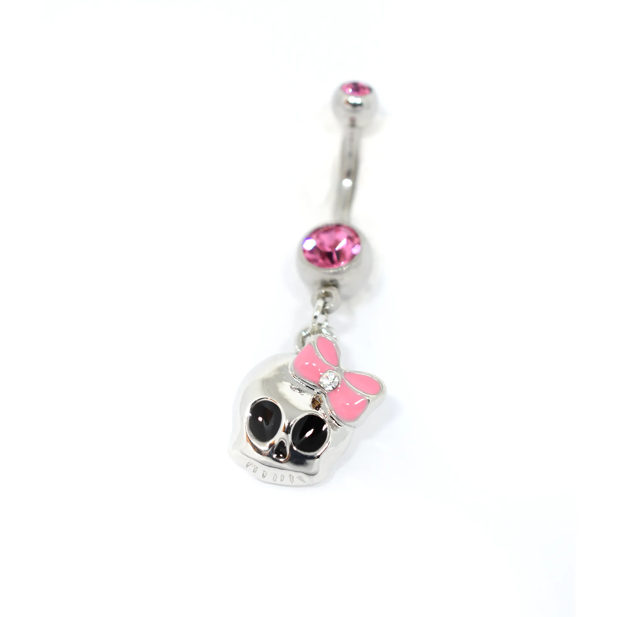 Pink Skull Belly Ring