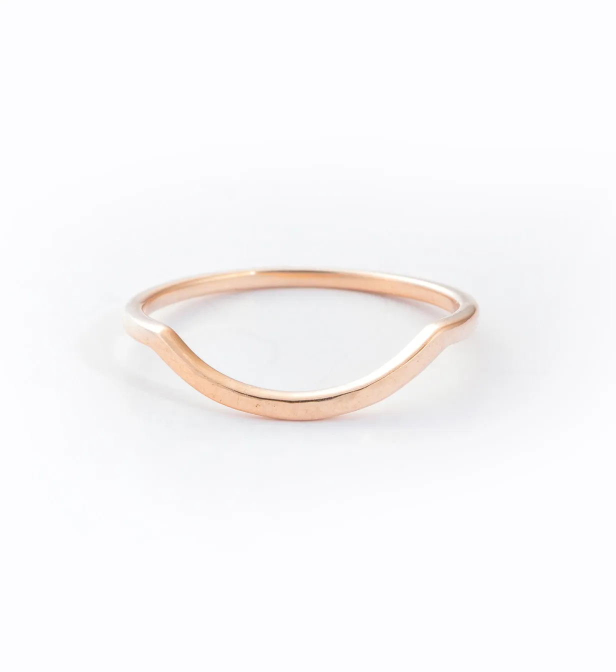 Rose Gold Hammered Delicate Curve Band