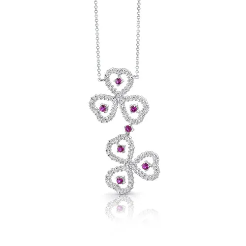 Ruby Pendant Necklace Sterling Silver