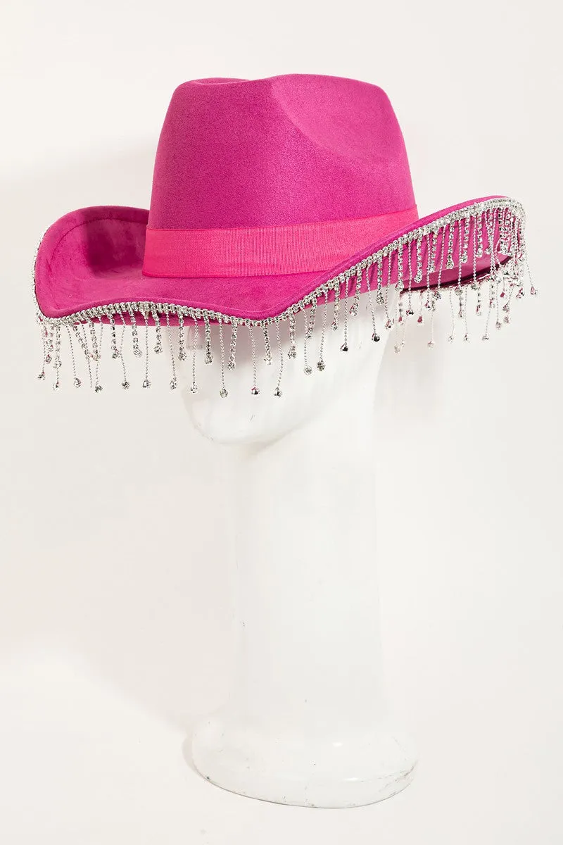 Shania Rhinestone Cowgirl Hat- Pink