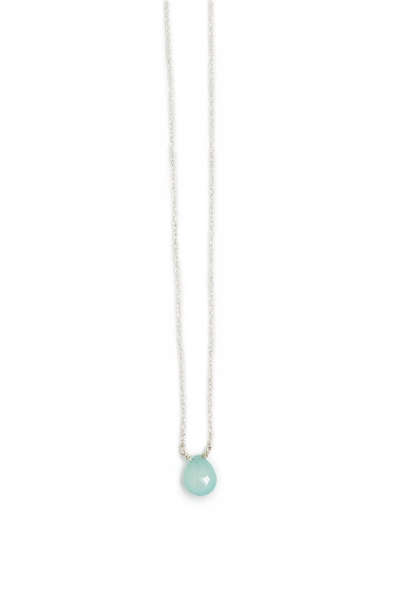 Stephanie Delicate Drop Necklace in Chalcedony