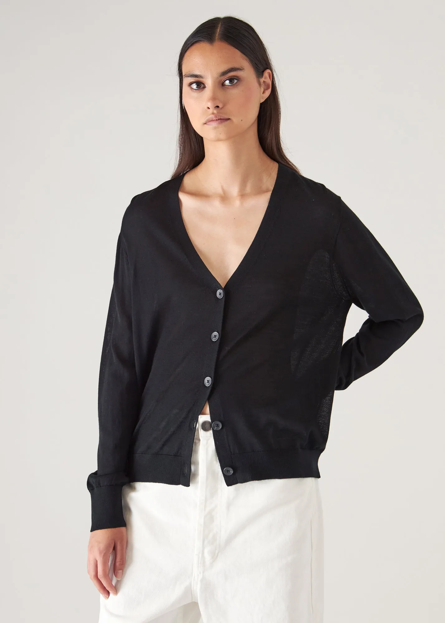 SUPERFINE MERINO LYOCELL RELAXED CARDIGAN