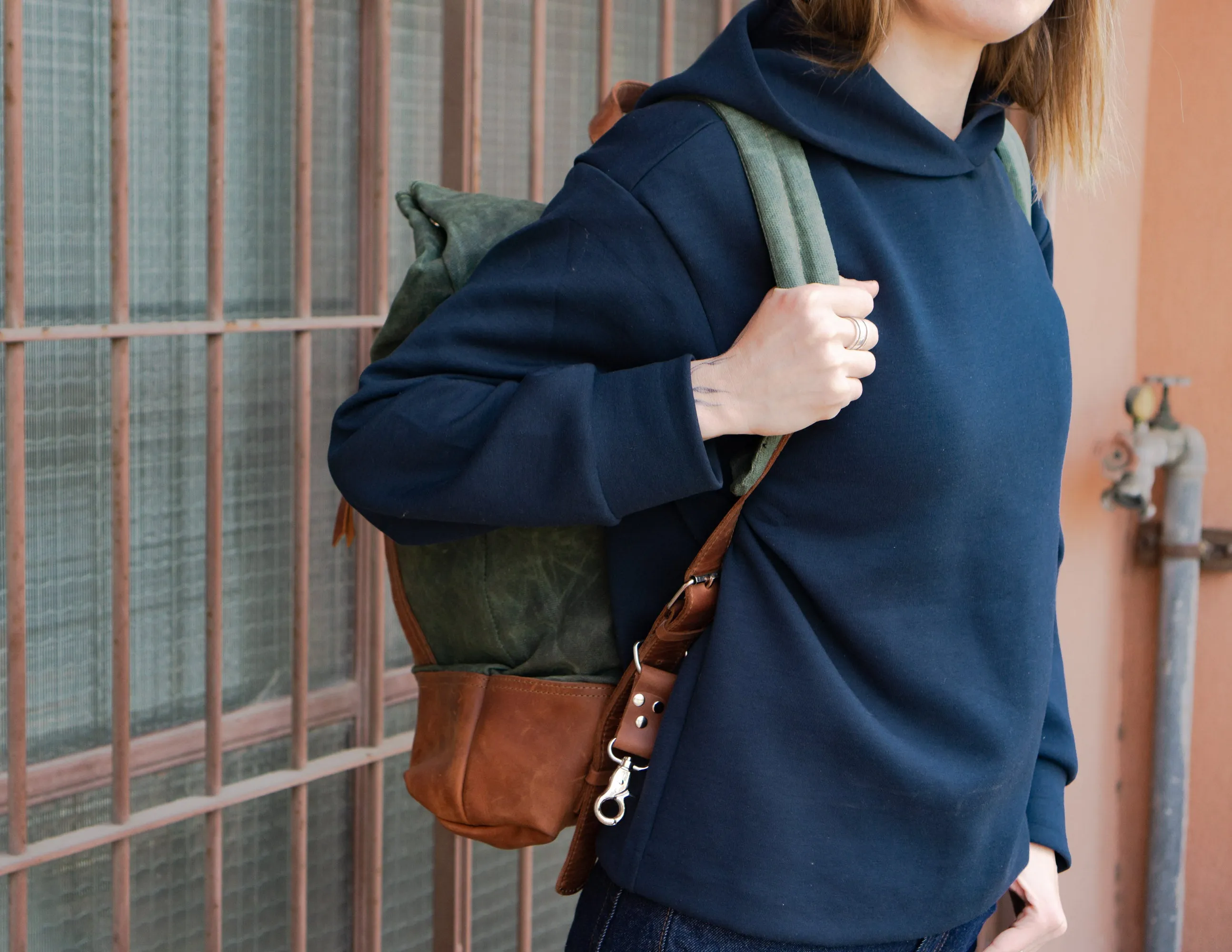 The Fashion-Racing Waxed Canvas Backpack | Handcrafted by artisans