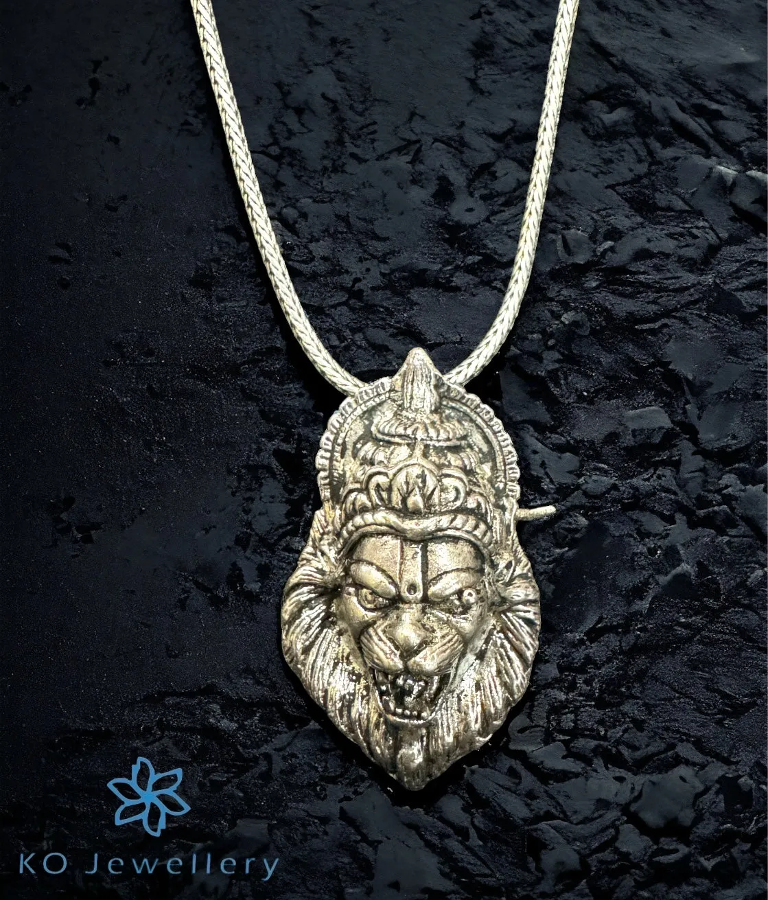 The Simha Silver Brooch & Pendant (Oxidised)