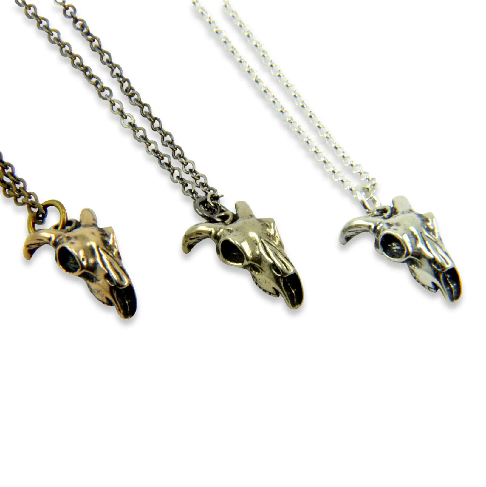 Tiny Ram Skull Necklace