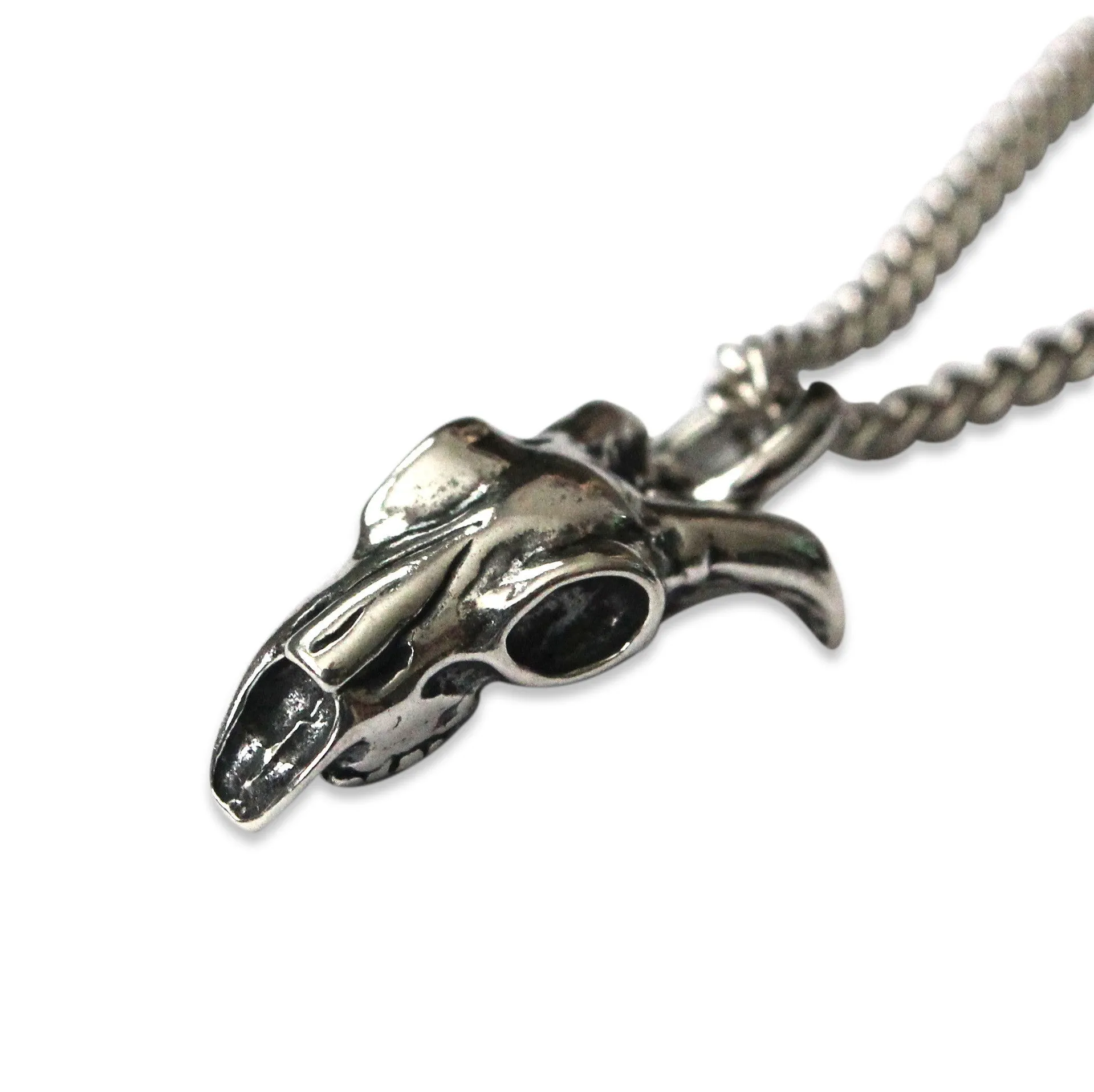 Tiny Ram Skull Necklace