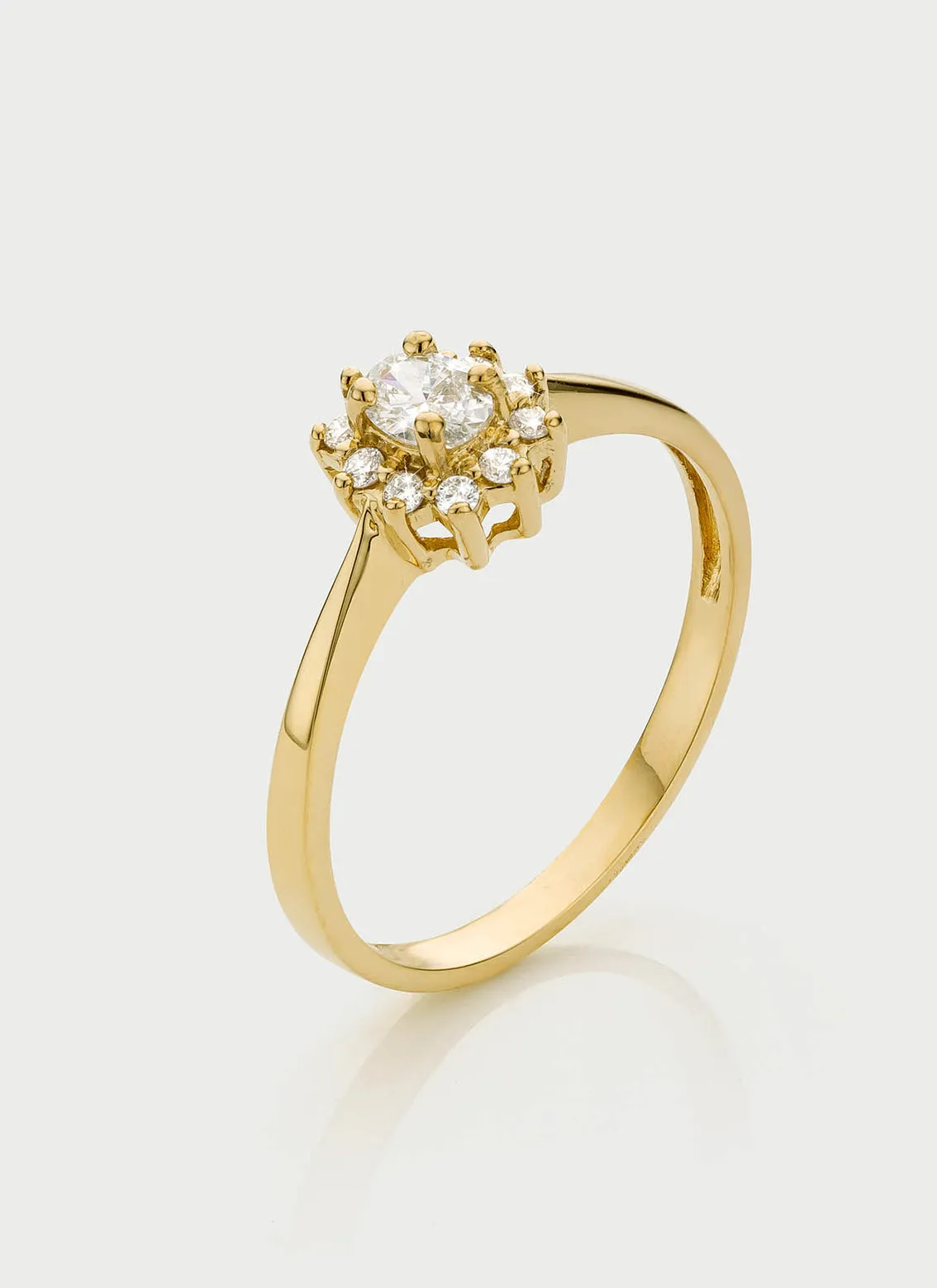 Triss halo diamond ring 14k gold