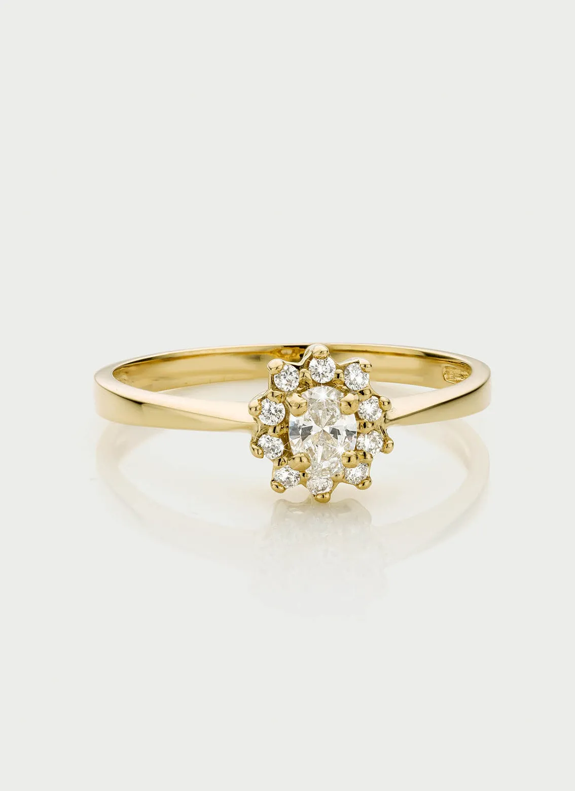 Triss halo diamond ring 14k gold