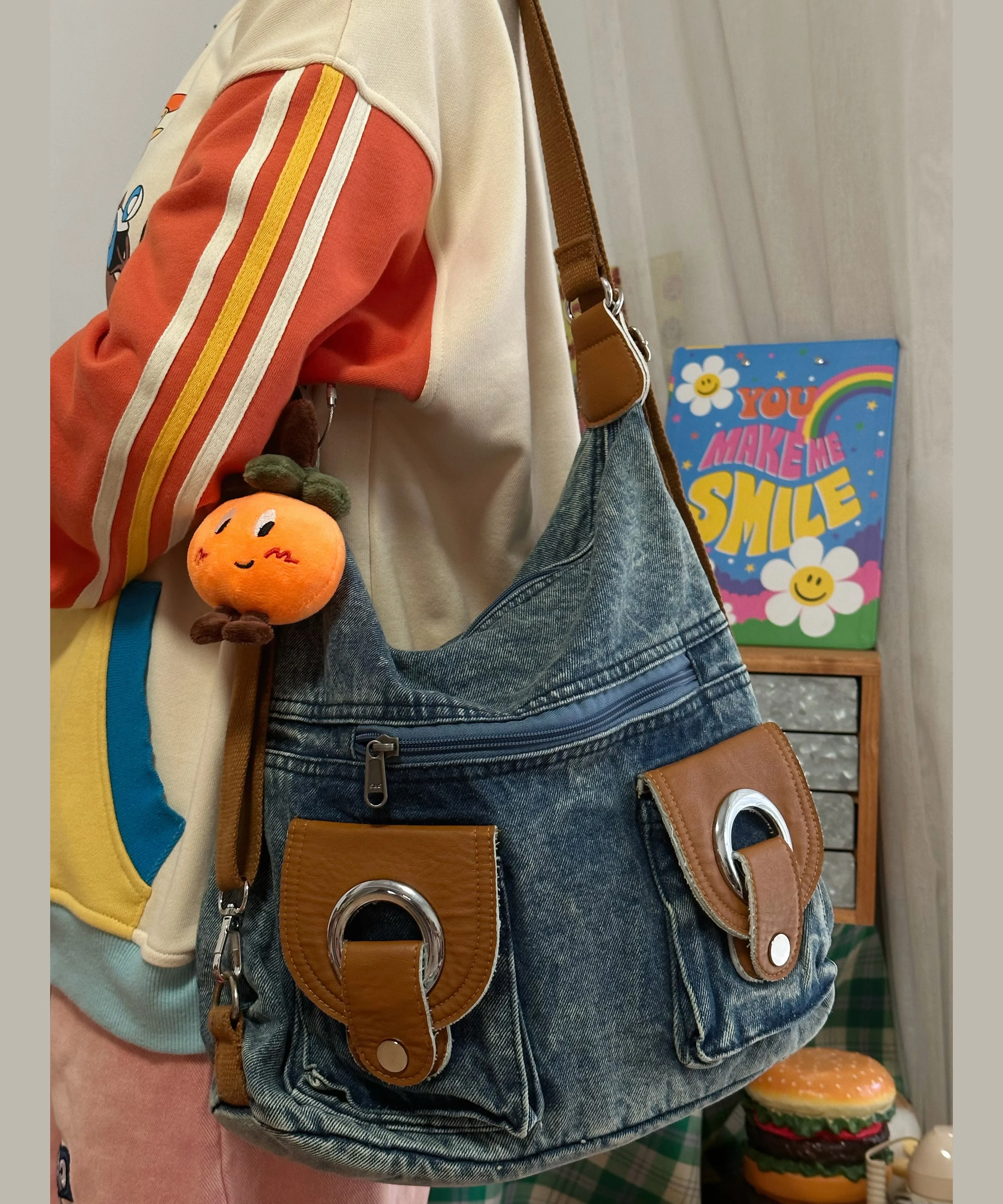 Versatile High-Capacity Denim One Shoulder Crossbody Bag SX1010