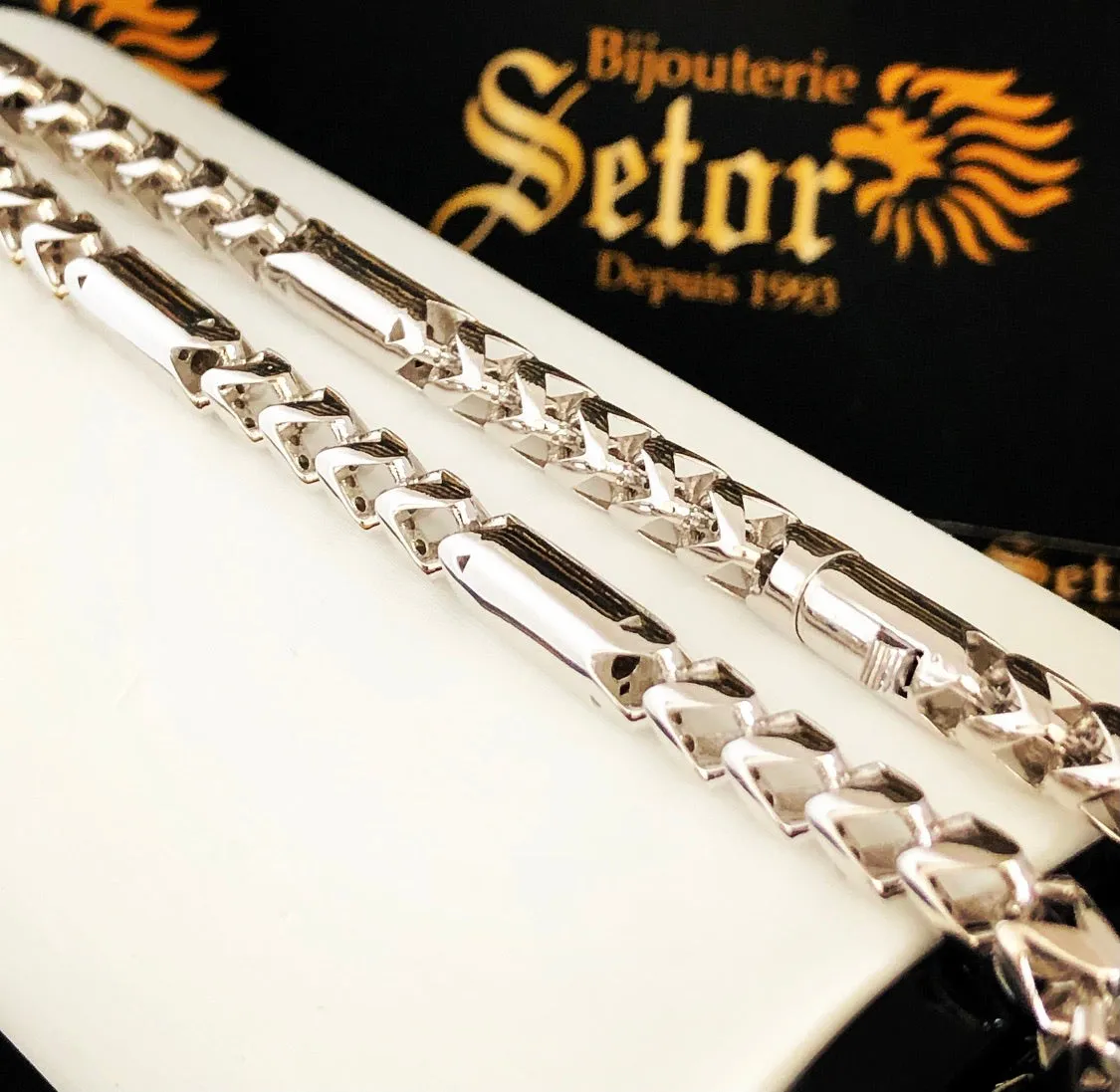 White gold bullet chain MC099