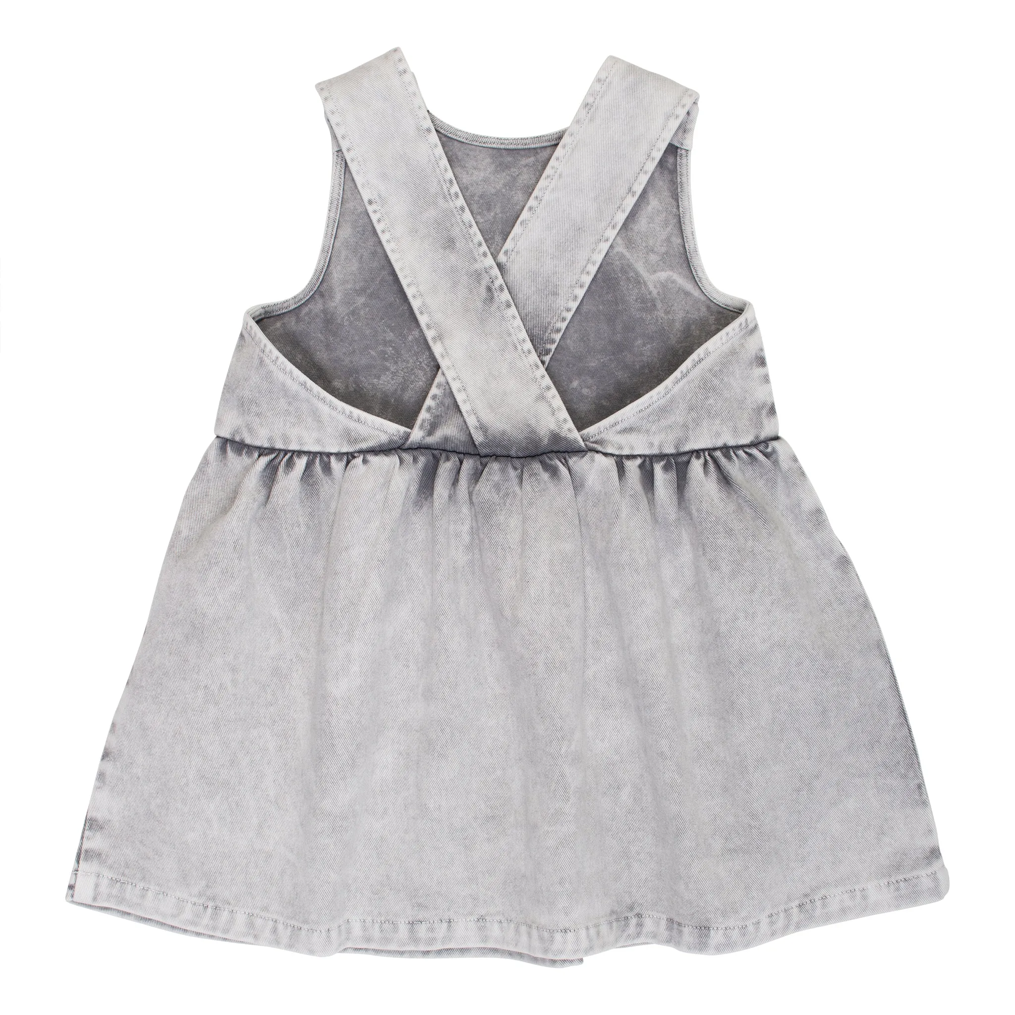 WYNKEN Swing Pinafore Dress  in Ice Grey Denim