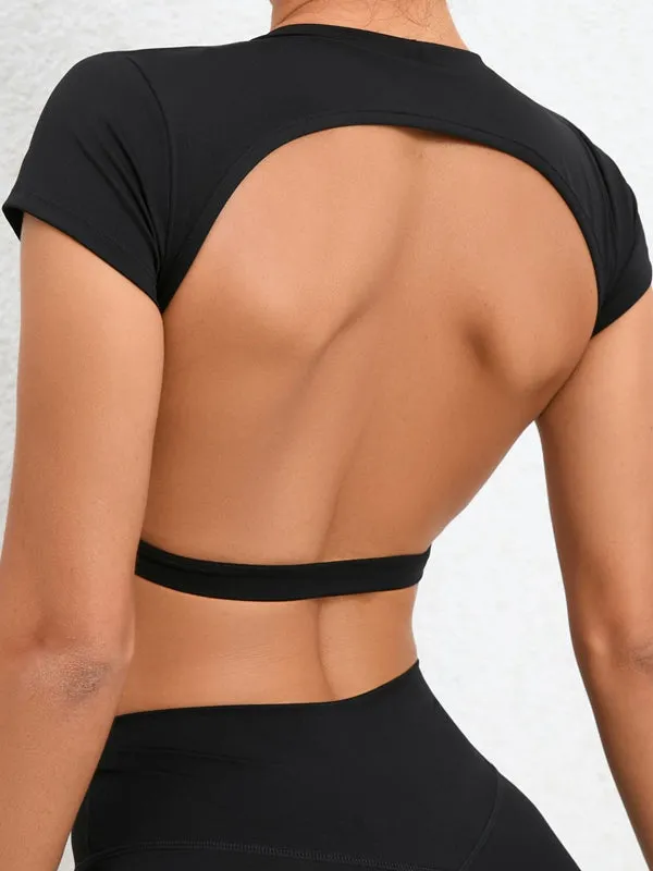 ZASUWA Female Backless With Pads Cropped Short Sleeves